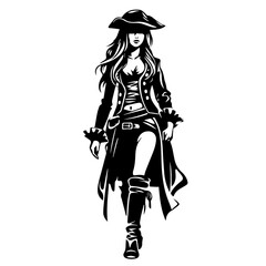 Adventurous Pirate Girl Character Vector