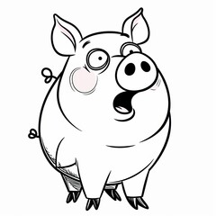 a cartoon of a pig