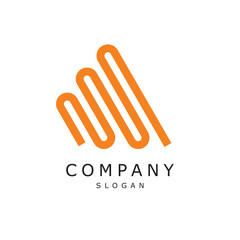 Obraz premium Wave signals logo design timeless emblem brand identity logotype abstract minimalist monogram typography vector logo