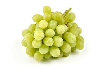 Fresh green grape, isolated on white background. High resolution image.