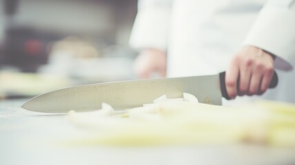 Obraz na płótnie Canvas chef cutting bread. Generative AI