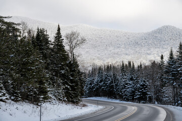 Road in the Lake Placid region in winter