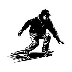 Urban Skater in Action Vector Design