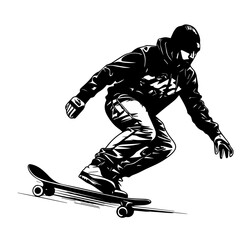 Urban Skater in Action Vector Design