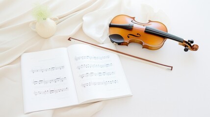 Fototapeta premium violin and bow. Generative AI