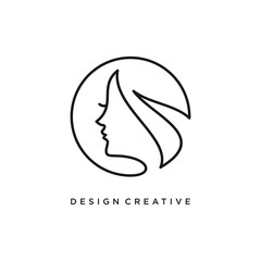 Beauty woman logo design vector icon with creative concept