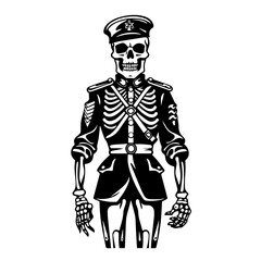 Valiant Skeleton Soldier Vector Art