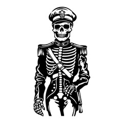 Valiant Skeleton Soldier Vector Art