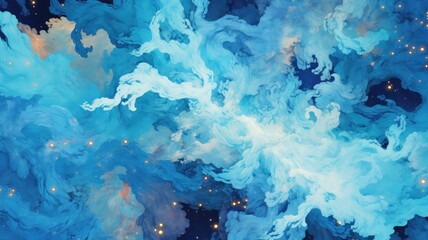 Blue space galaxy abstract background. Generative AI
