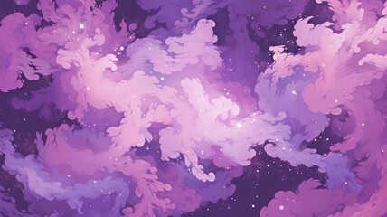 Purple space background, beautiful nebula galaxy. Generative AI