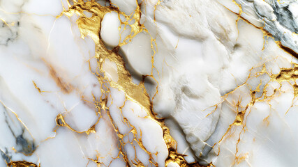 Obraz premium Marble texture background, white abstract alabaster with gold veins, natural pattern illustration.