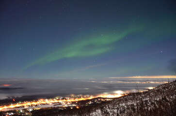 Aurora Borealis Over Anchorage Alaska