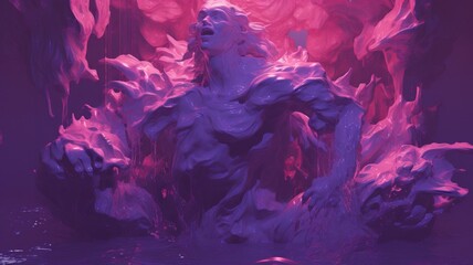 blue and red. Beautiful 4K purple Background. Digital Illustration. Generative AI