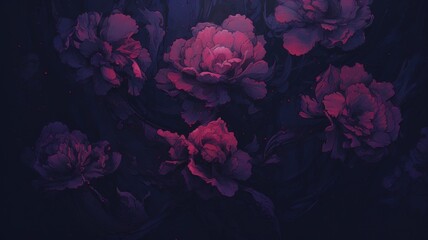 Fototapeta premium background with flowers. Beautiful 4K purple background. Digital made landscape. Generative AI