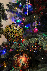 christmas tree decorations with ornaments