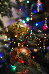 christmas tree decorations with ornaments