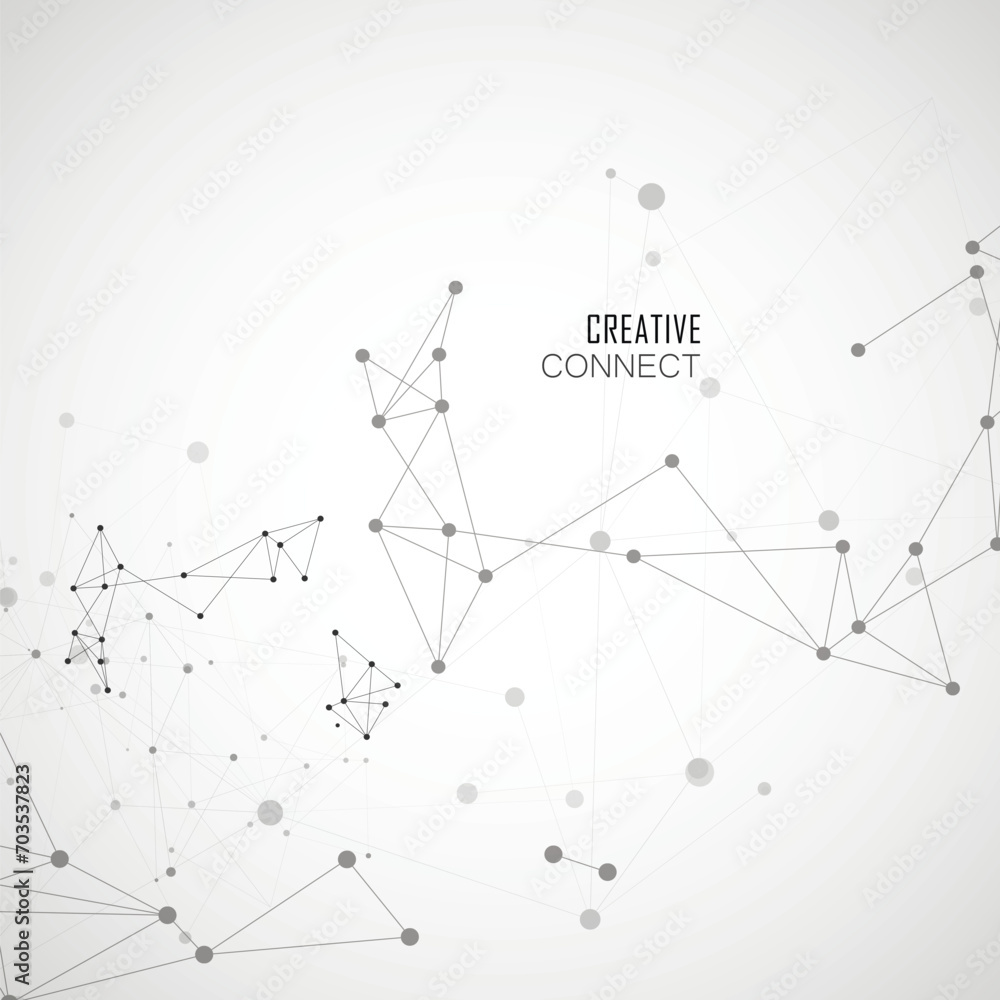 Poster geometric connect line and dots. simple technology graphic background. modern geometric communicatio