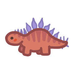 Tierna ilustración de dinosaurio Estegosaurio sobre transparencia. Stegosaurus © VicOliver