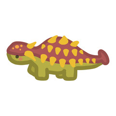 Tierna ilustración de dinosaurio Anquilosaurio sobre transparencia. Ankylosaurus © VicOliver