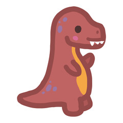Tierna ilustración de dinosaurio T-Rex sobre transparencia. Tyrannosaurus rex © VicOliver