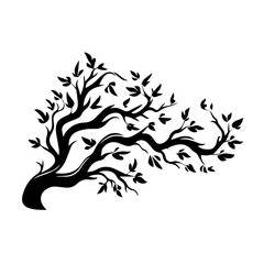 Elegant Tree Branch with Leaves Vector