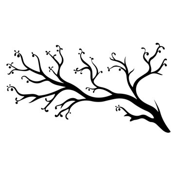 Elegant Tree Branch with Leaves Vector