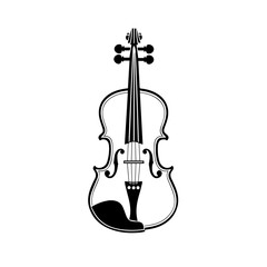 Classic Violin and Bow Vector Illustration