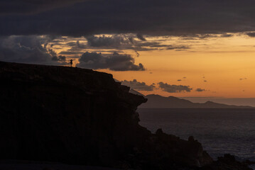 Sunset view of Fuerteventura coast in La Pared