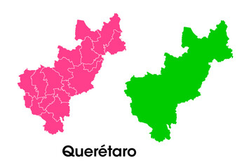 Queretaro state map in Mexico