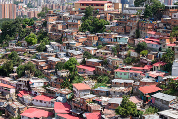Details of houses in the San Agustín del Sur neighborhood in Caracas, Venezuela