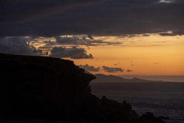 Sunset view of Fuerteventura coast in La Pared