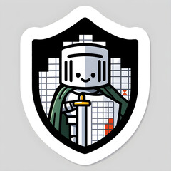 An imaginative design showing an Excel icon as a knight in armor, guarding a castle made of spreadsheets and data charts, representing the protection and security in data management with Excel.