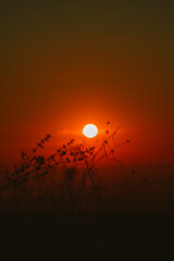 Sunset and beautiful light, sunlight illuminating the colorful sky, clouds