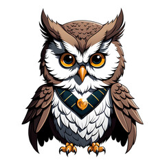 Cute Owl Illustration Transparent with Background for Sticker