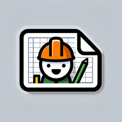 A playful design with a friendly Excel icon as a construction worker, building structures from spreadsheets and charts, representing Excel's foundational role in data organization.