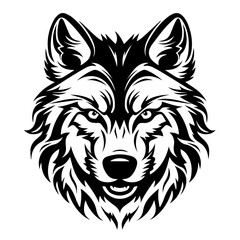 Fierce Wolf Head Vector Portrait