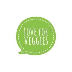 ''Love for veggies'' Vegetarian Quote Design Illustration