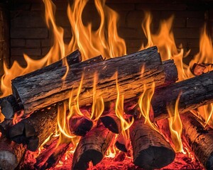 Embers of Warmth: Firewood in Flames