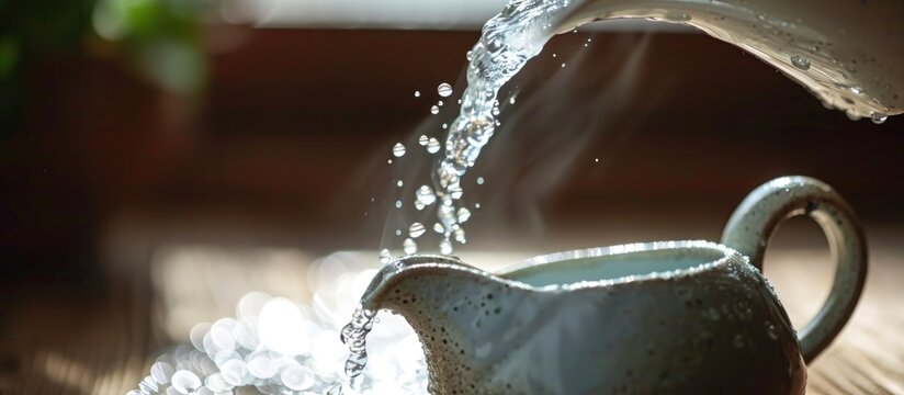 Neti pot irrigates sinuses, treating allergies and colds by rinsing debris with salt water solution.