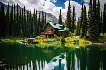 Fototapeta premium Lake Tekapo, South Island, New Zealand. Lake Tekapo is one of the most beautiful lakes in South Island, AI Generated