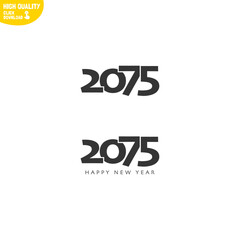 Creative Happy New Year 2075 Logo Design