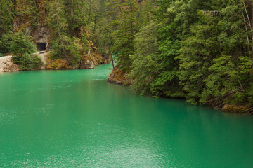 beautiful lake diablo with turquoise water