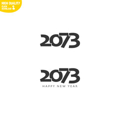 Creative Happy New Year 2073 Logo Design