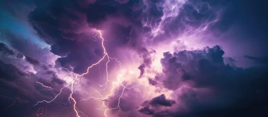 Fotobehang Storm during monsoon season with electrical activity © 2rogan