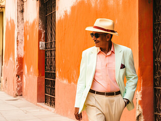 the older gentleman in good looking fashion in cuba
