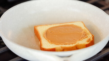 Grilled peanut butter banana sandwich