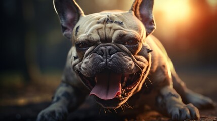 Canine Discontent: A Glimpse into Feral Instincts French bull dog