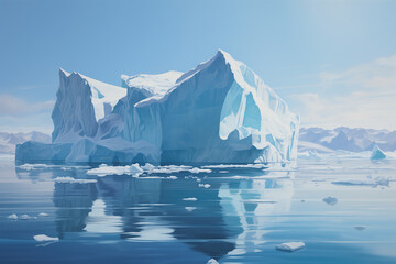 Iceberg floating in the ocean in polar regions