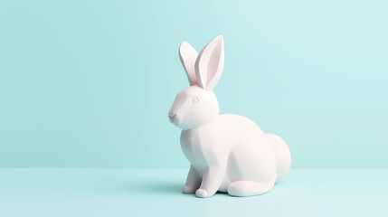 Obraz premium Paper Easter Bunny in Pastel Colors - Generative AI