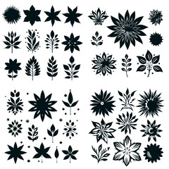 pattern, flower, vector, design, floral, illustration, seamless, decoration, art, wallpaper, set, ornament, nature, icon, texture, symbol, christmas, element, silhouette, snowflake, tattoo, leaf, shap